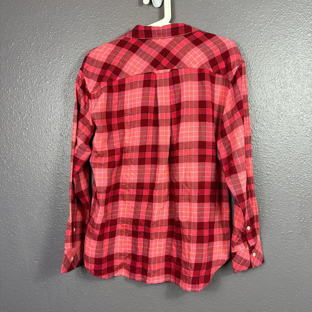 Vineyard Vines Plaid Flannel Button Up Womens XS Pink Red NEW - Picture 2 of 6